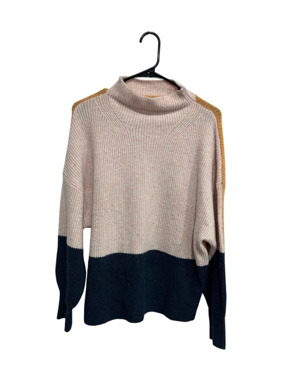 Free Assembly Medium Colorblock Mock Neck Sweater Multicolor Cozycore Retro